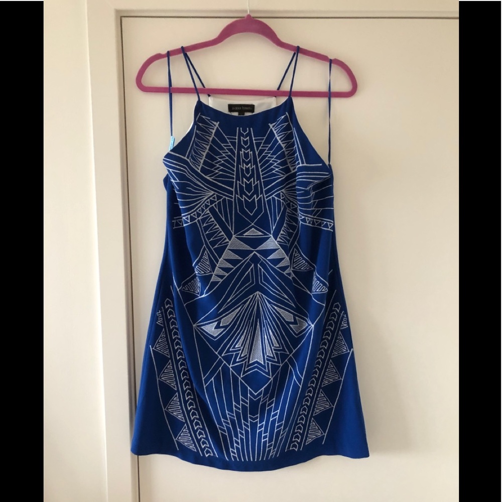 High neck, tribal printed shift style dress